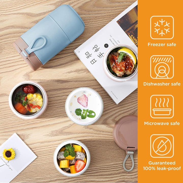 Chedin Müslibecher To Go mit Deckel, Edelstahl Porridge Becher 730ml Auslaufsicher joghurtbecher to