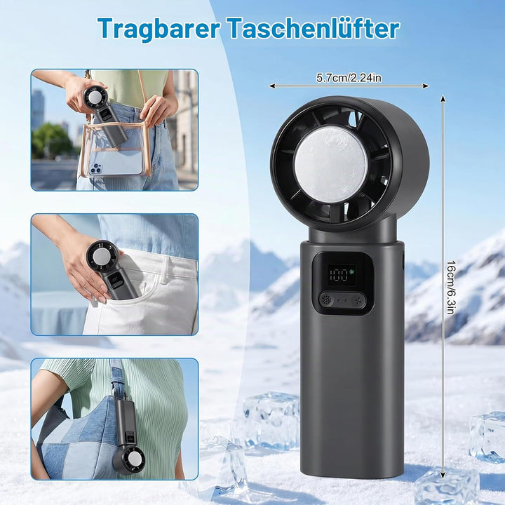 Kssvzz Tragbarer Handventilator mit Kühlplatte, Mini-Turboventilator | 15000 U/min, 1-100 Stufen, 60