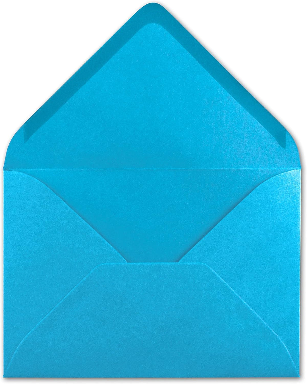 150x kleine Umschläge in Azurblau DIN C7 8,1 x 11,4 cm mit Spitzklappe und Nassklebung in 80 g/m² -
