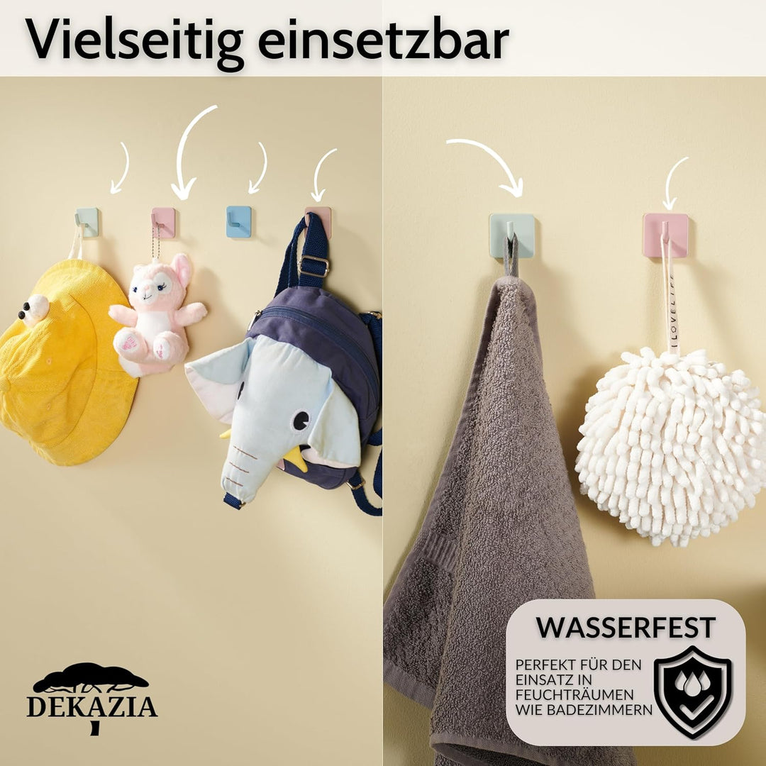 DEKAZIA® 8 Kleiderhaken Kinder blau | Garderobenhaken Kinder Kindergarderobe Haken Kindergarderobe H