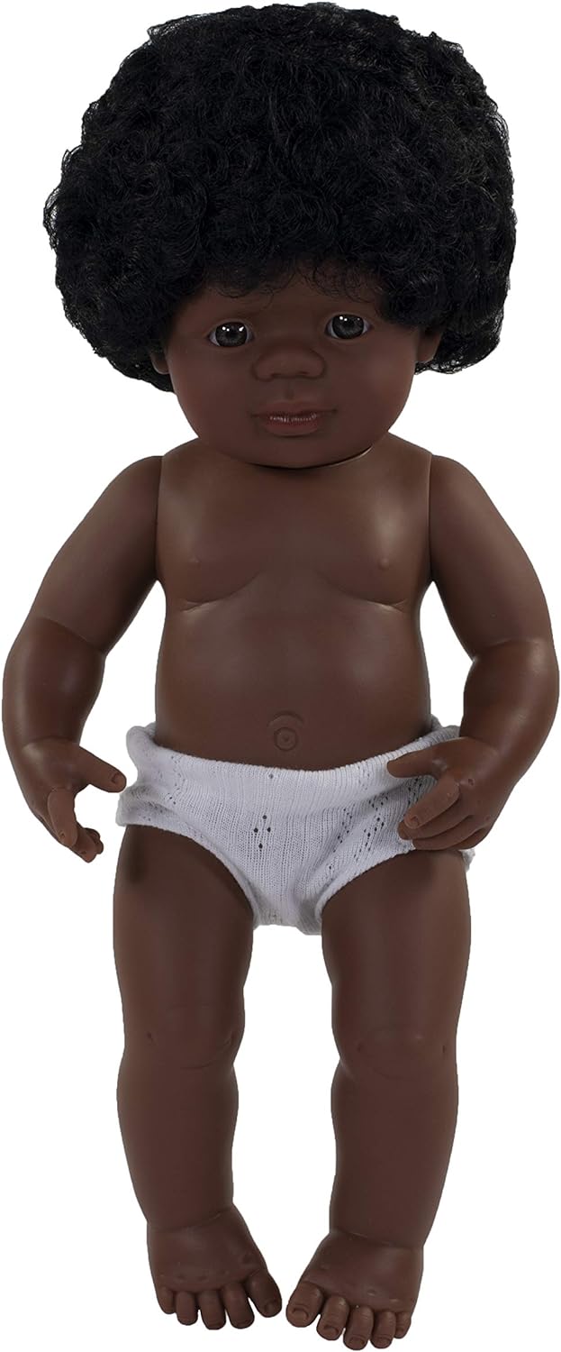 Miniland 31160 - Baby (afroamerikanisches Mädchen) 38 cm