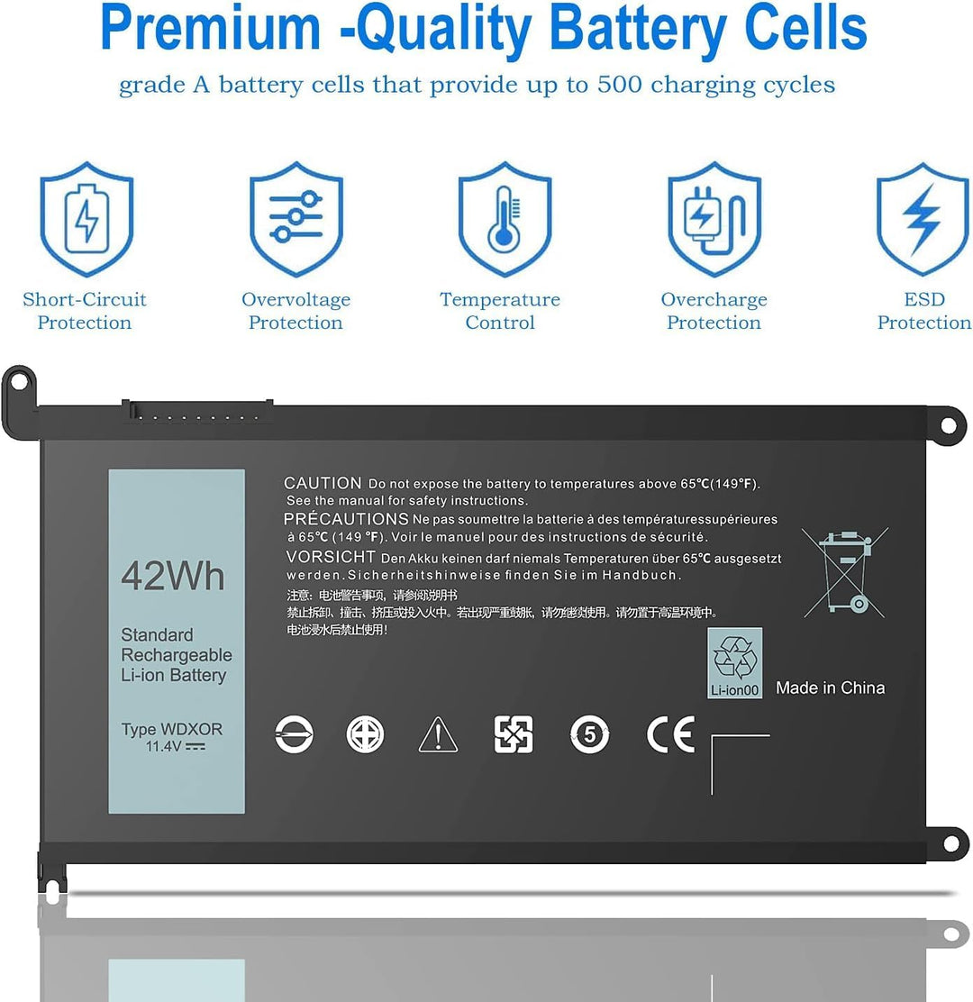 WDX0R Laptop-Akku Ersatz für Dell in spiron13 7368 7378 5379 5378 5378 543 Zoll Spiron 14 7560 7570