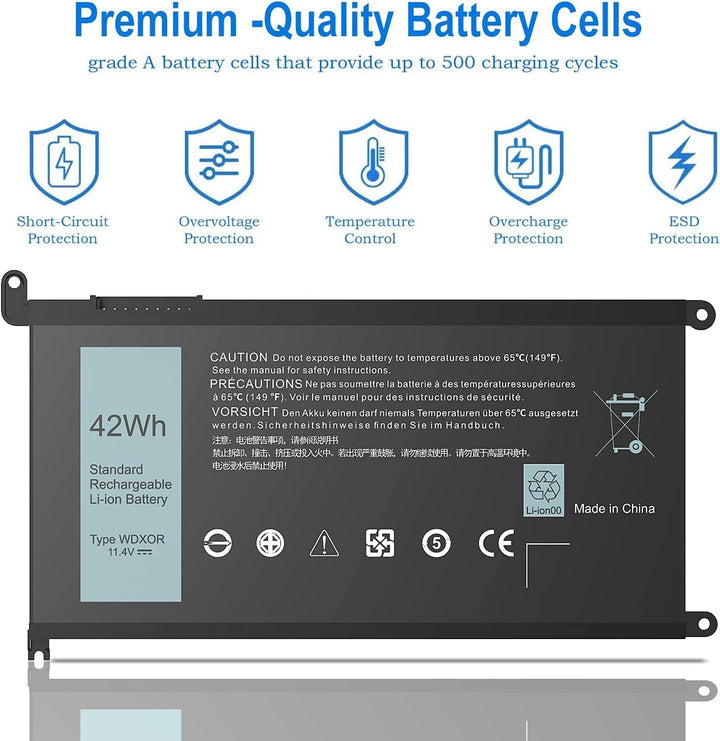 WDX0R Laptop-Akku Ersatz für Dell in spiron13 7368 7378 5379 5378 5378 543 Zoll Spiron 14 7560 7570