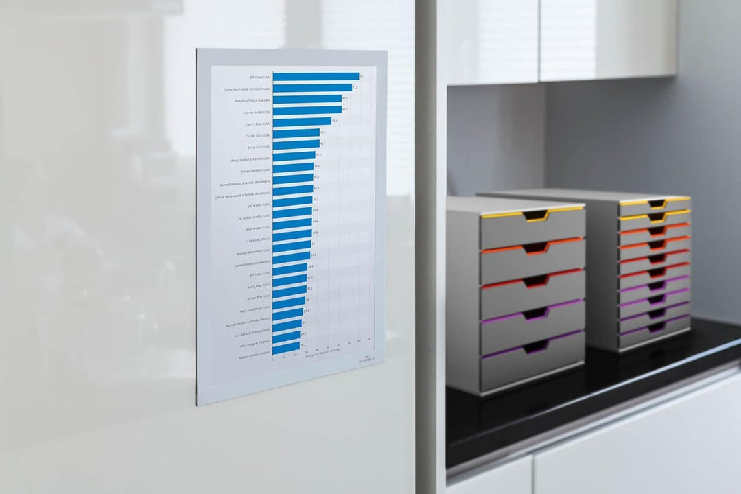 Durable Info-Rahmen Duraframe (A4, selbstklebend mit Magnetverschluss) 10 Stück, weiss, 488202 A4 We
