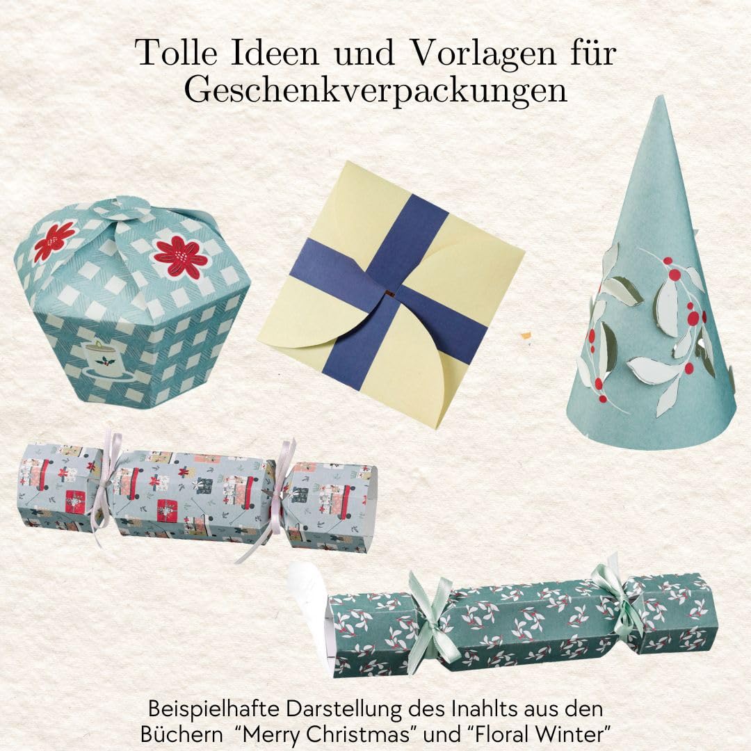 Verbastelbares Weihnachtsbuch: Floral Winter. Papierdesigns zum Ausschneiden, Verbasteln & Dekoriere