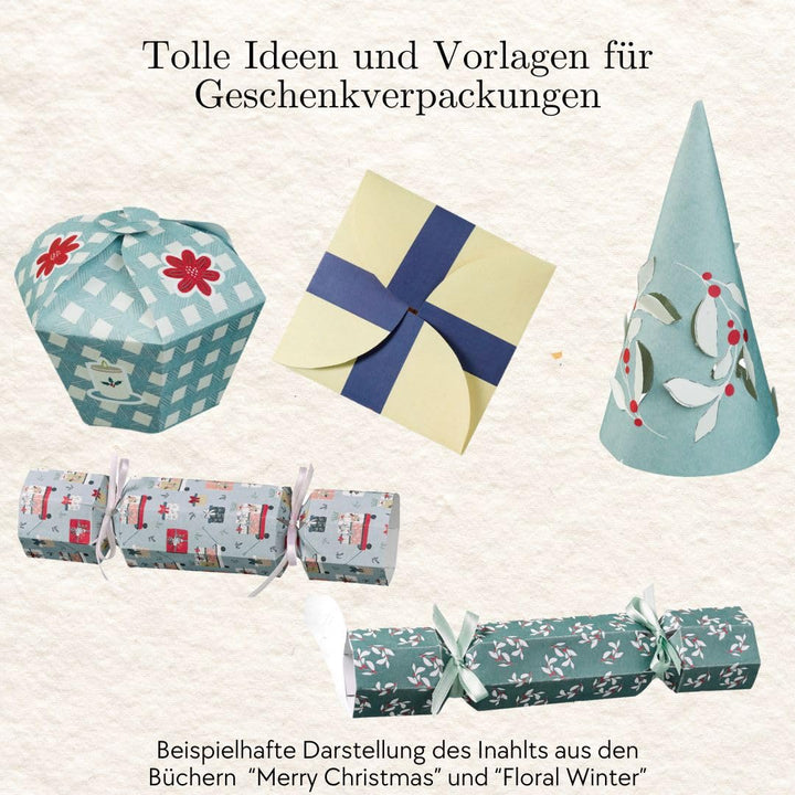 Verbastelbares Weihnachtsbuch: Floral Winter. Papierdesigns zum Ausschneiden, Verbasteln & Dekoriere