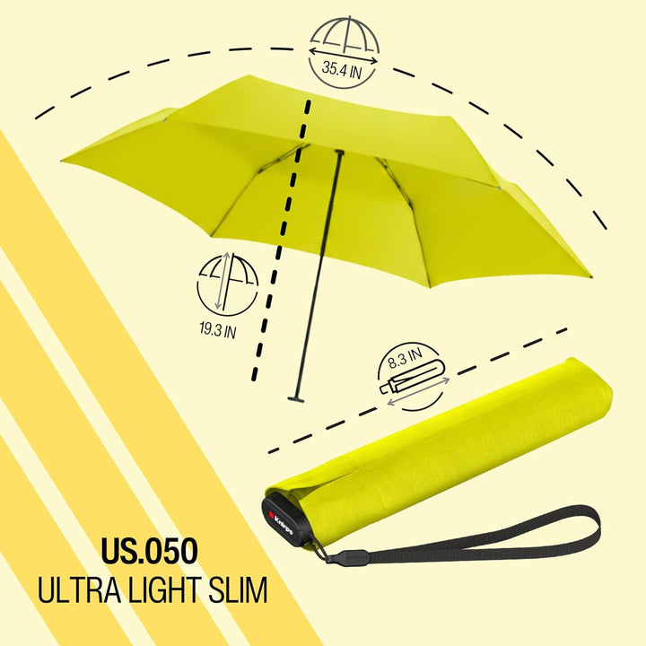 Knirps Taschenschirm Ultra US.050 Slim Manual – Ultra leicht und flach – Sturmfest – Windproof – 21