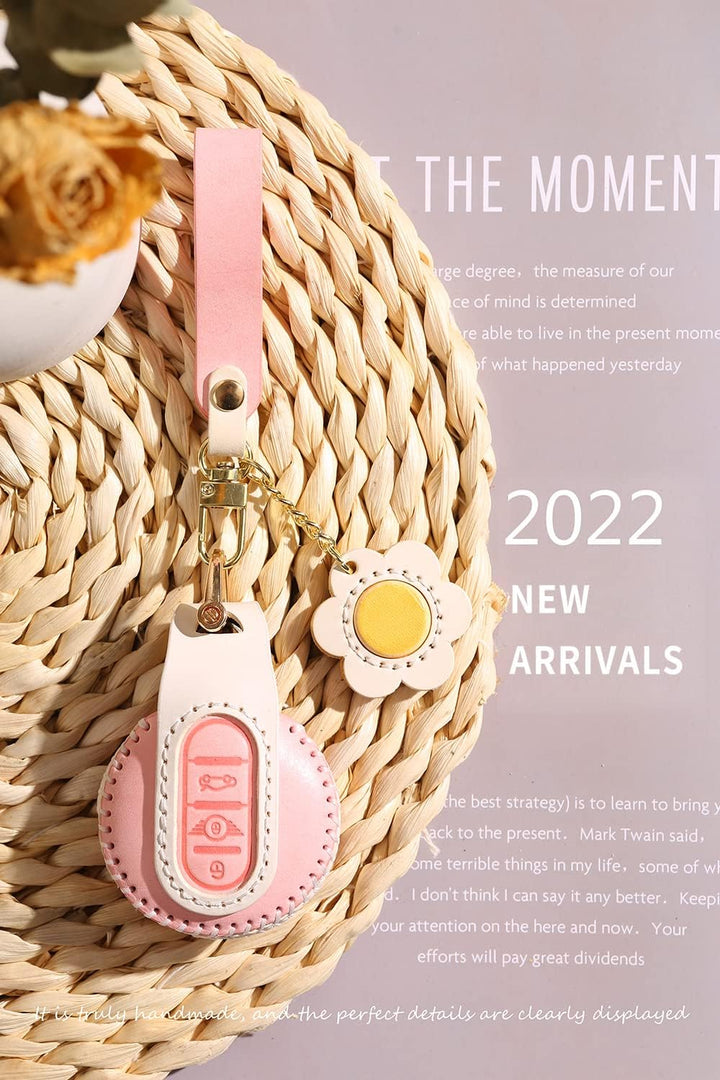 HIBEYO Autoschlüssel Hülle passt für BMW Mini Schlüssel hülle Nebelwachsleder Schutzhülle für Mini F