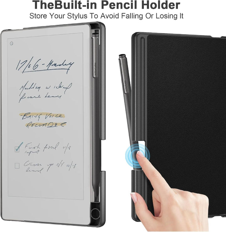 GIOPUEY Hülle Kompatibel mit Remarkable Paper Pro Move 7.3, Flip Case 360° Schutz - Black reMarkable