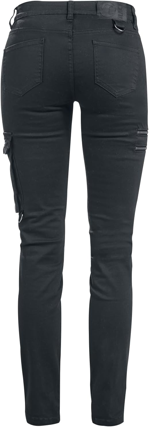 Black Premium by EMP Damen Schwarze Jeans mit Reissverschlüssen XS Schwarz, XS Schwarz