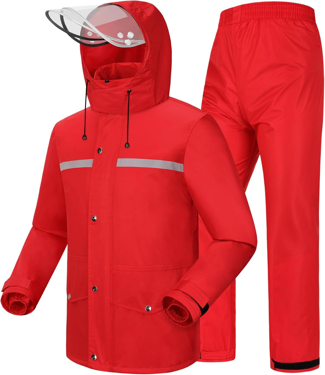 Coutyuyi Herren & Damen Regenanzug Reflektierender 100% Wasserdichter Anzug Outdoor Regenmantel Wind