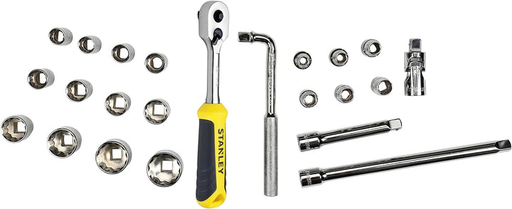 Stanley Transmodul System, Modul (1/2 Zoll Steckschlüssel 12-Kant Zubehör-Set, mit Umschaltknarre mi