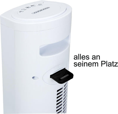 Monzana® Turmventilator mit Fernbedienung 3 Geschwindigkeitsstufen digitales Display weiss - Säulenv