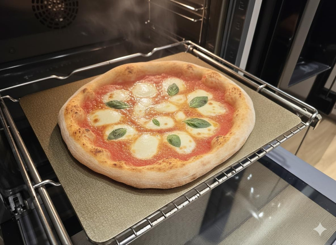 Backstahl für Pizza und Brot 38 x 33 cm / 8 mm Stärke. Premium Pizzastein aus hochwertigem Stahl. Pi