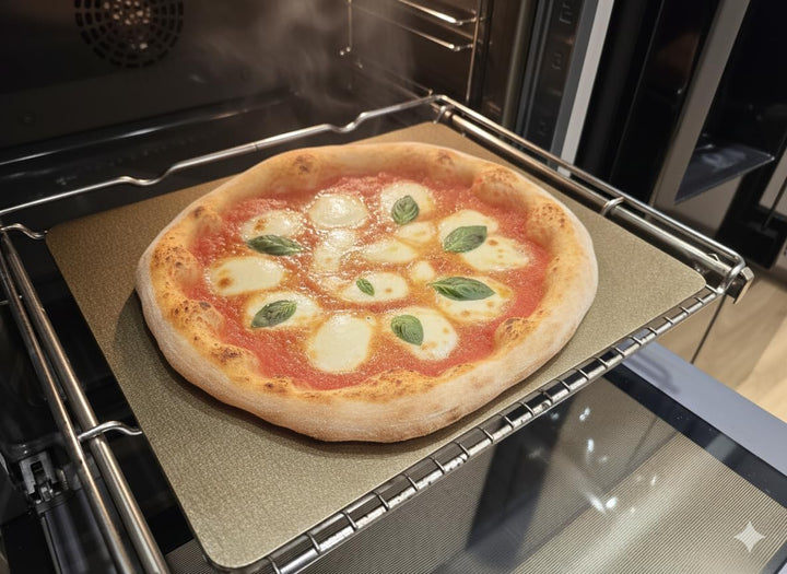 Backstahl für Pizza und Brot 38 x 33 cm / 6 mm Stärke. Premium Pizzastein aus hochwertigem Stahl. Pi
