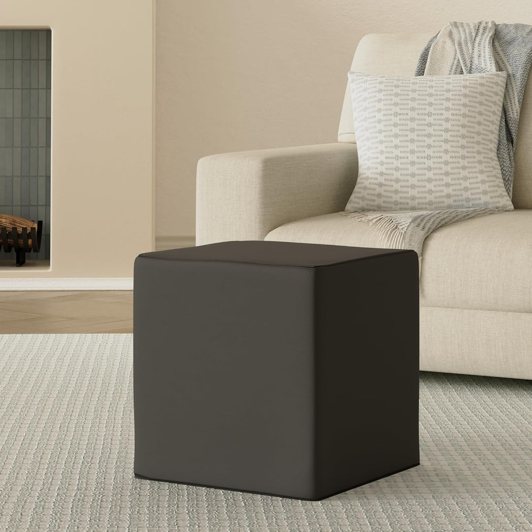 Ecopuf Cube - Sitzhocker Hocker Kunstleder Lederimitat Sitzbox Quader Würfel Pouf Ottomane Fussbank