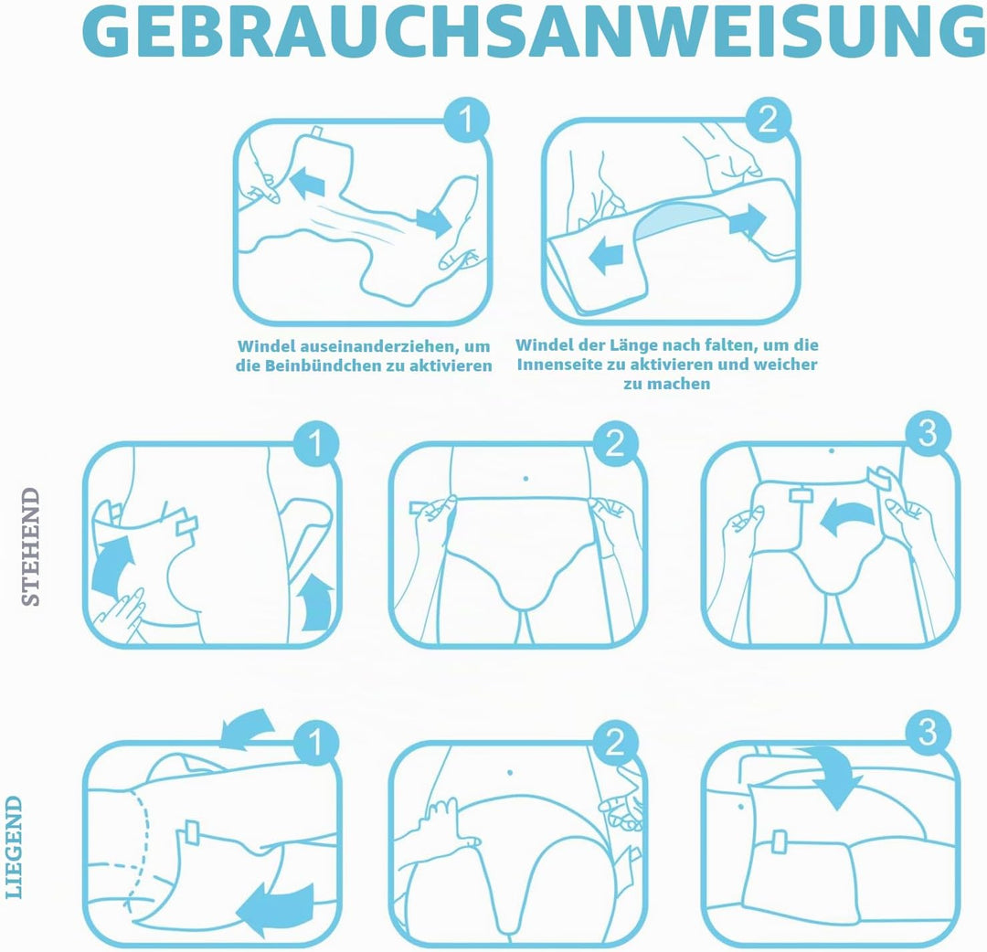 LittleForBig Verstellbarer Klettverschluss Erwachsenen Gedruckten Windeln 10 Stück - Baby Parade (X-