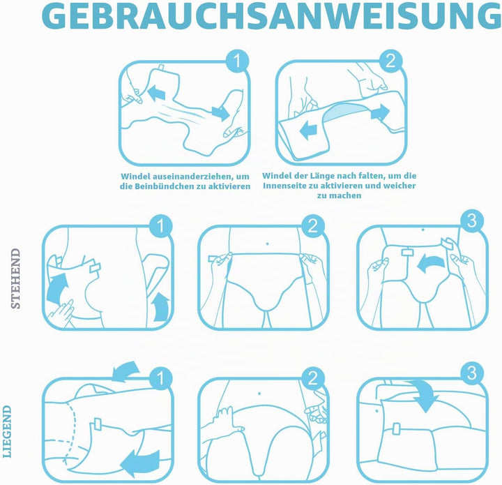 LittleForBig Verstellbarer Klettverschluss Erwachsenen Gedruckten Windeln 10 Stück - Baby Parade (X-