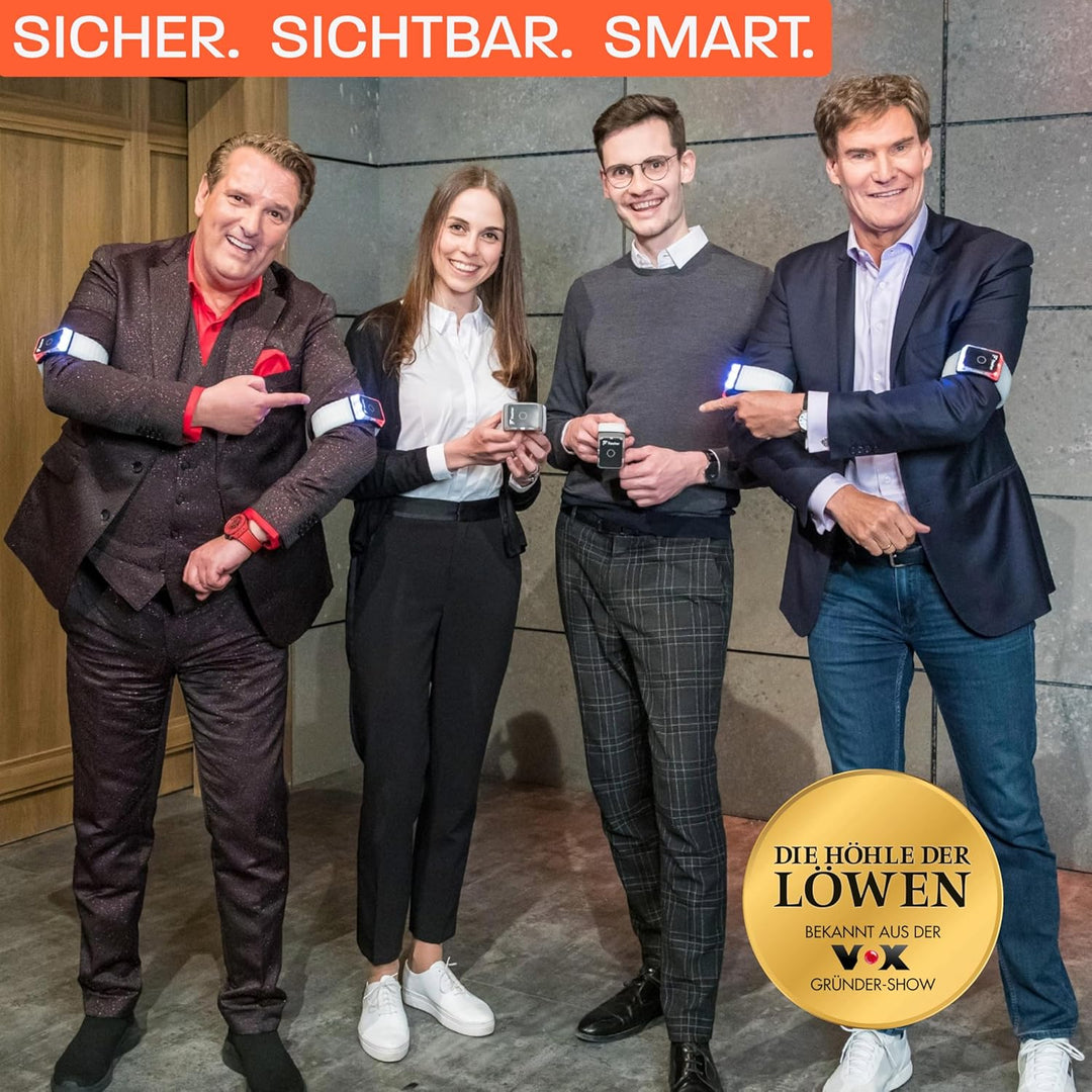 Flasher Patentierte Blinker LED Armbänder für Fahrrad, E-Scooter, Läufer | Smartes Bremslicht, Blink