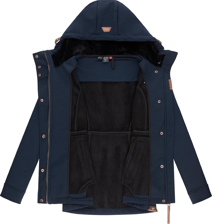 Ragwear Damen Übergangsjacke Softshelljacke wasserdicht atmungsaktiv mit Kapuze Yba XS-6XL XS Navy22