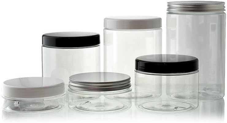 Lebensmittelechte PET Dosen Isabella transparent mit Aluminium-Schraubverschluss für Lebensmittel, K