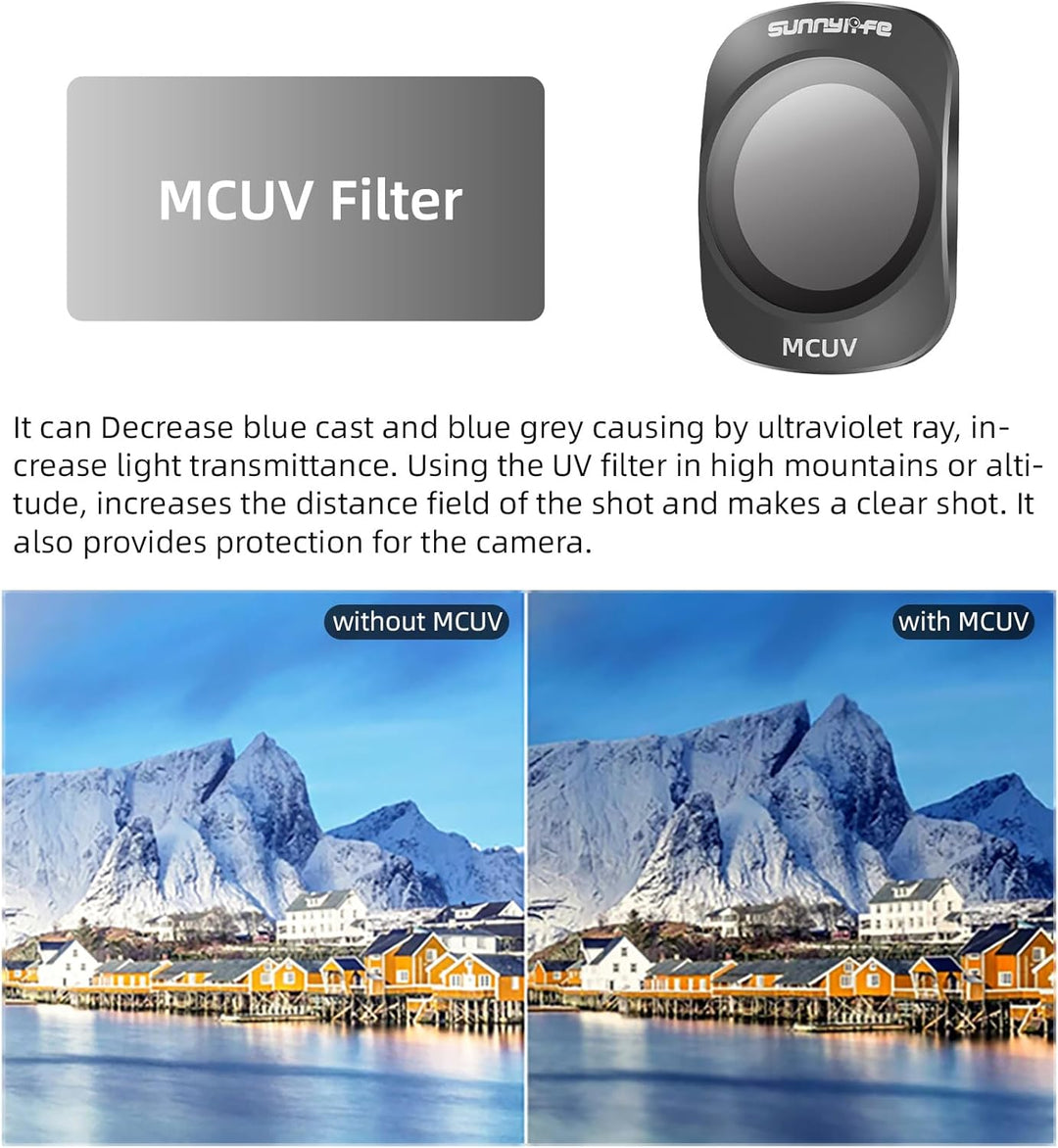 Filter-Set für DJI OSMO Pocket, 3 Neutraldichtefilter, UV-Polarisationsfilter, verstellbar, CPL+MCUV
