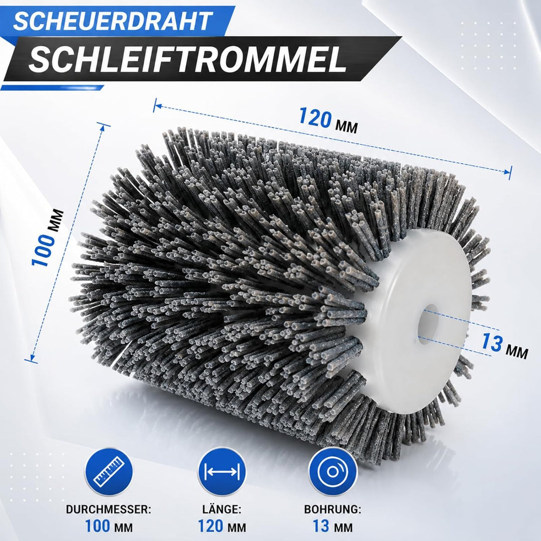 80 Körnung 120x100mm Schleifbürsten Nylonbürste Polierbürste zum Holzverarbeitung Grit Bürste Bristl