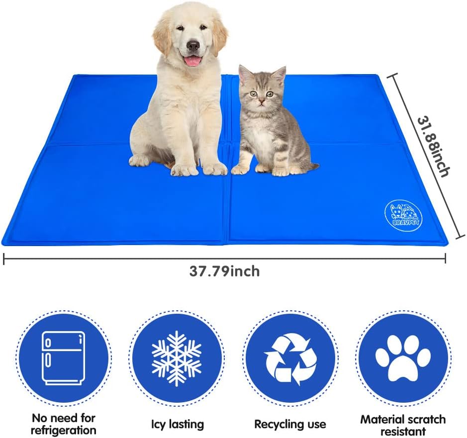Pet Cooling Mat Pet Self Cooling pad mat Bed mats Comfort for Cats and Dogs 81CMx96CM (Extra Large)