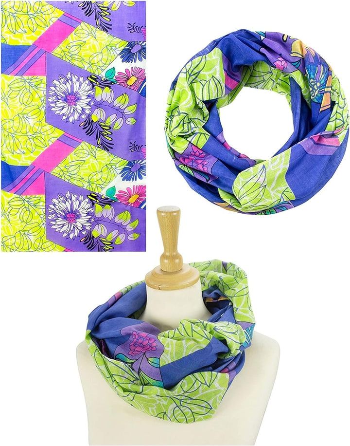 Sunsa Damen 3 Set Loop Schals. 100% Baumwolle Schlauchschals für Frühlings/Sommer. Dünne Loopschals