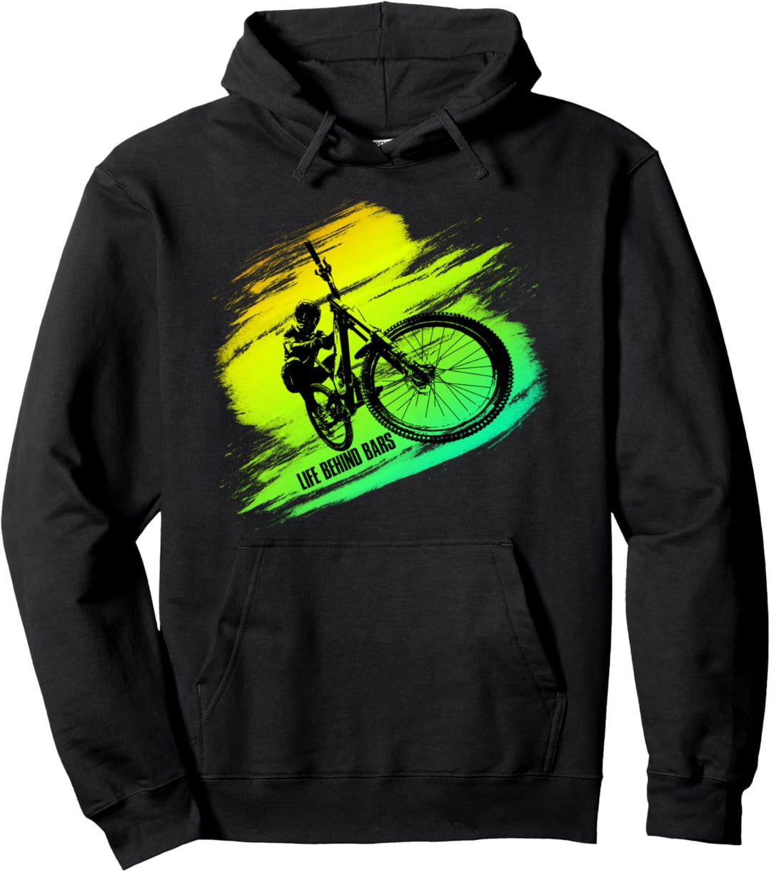 bunter Bmx & Mountain Bike Fahrer Geschenk für Radfahrer Pullover Hoodie