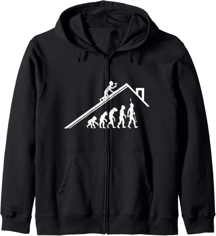 Dachdecker Handwerker Zimmermann Evolution Bau Fun Lustig Kapuzenjacke