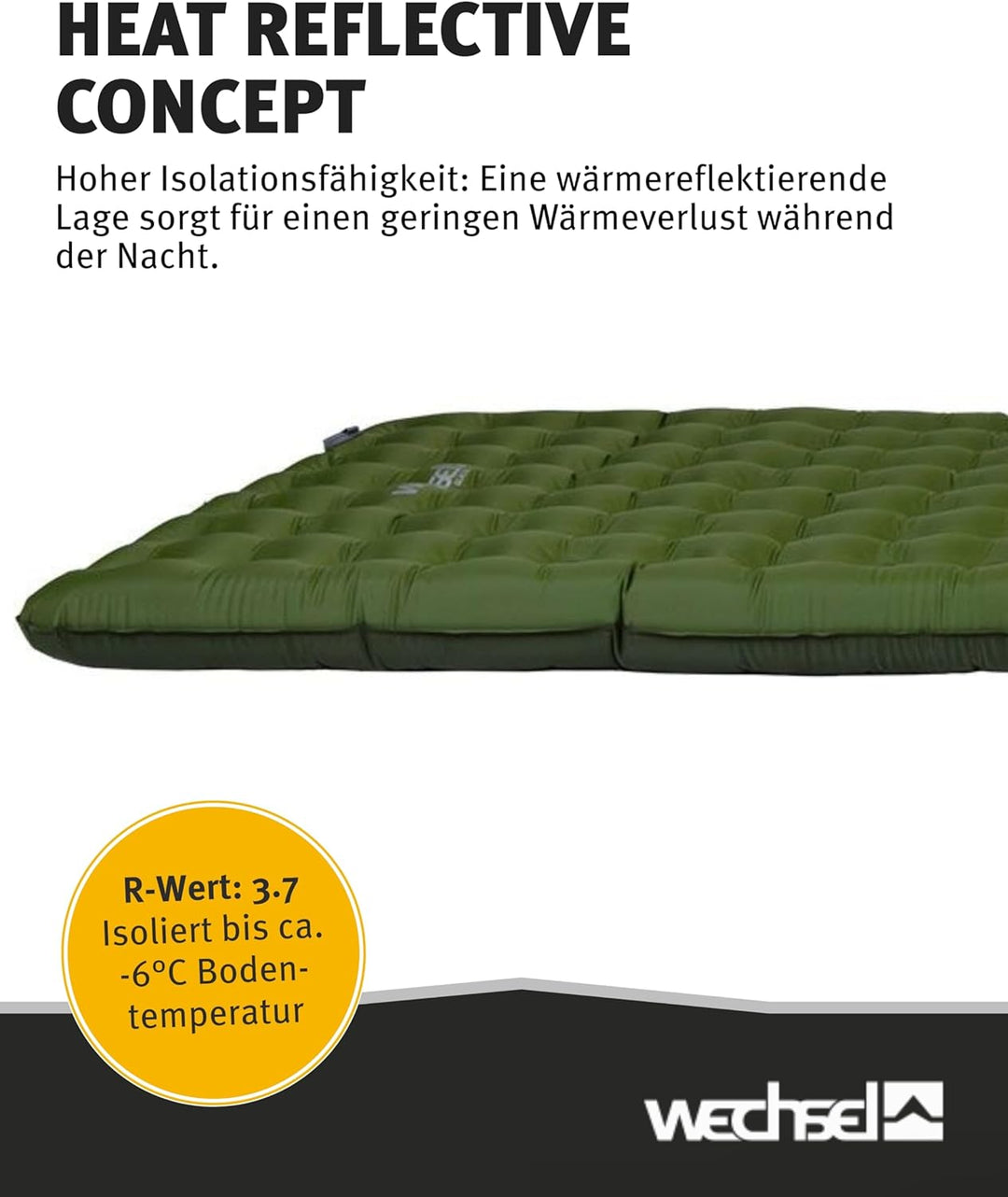 Wechsel Trekking Isomatte Glacio I 186 x 64 x 8 cm I Thermomatte mit hoher Isolationsfähigkeit I wär