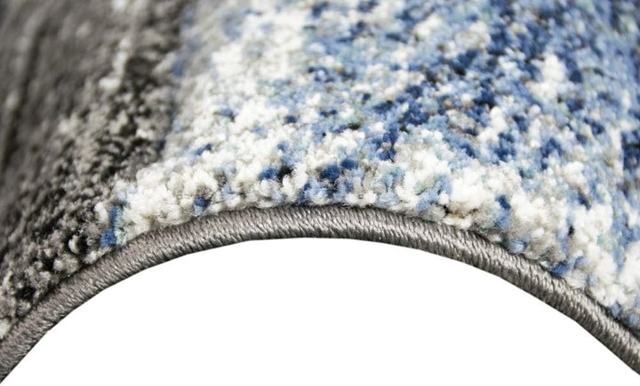 CARPETIA Teppich modern Wohnzimmerteppich karo blau grau schwarz Grösse 80x150 cm 80 x 150 cm, 80 x