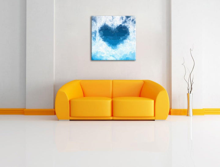 Pixxprint Romantisches Herz in den Wolken als Leinwandbild Quadratisch | Grösse: 70x70 | Wandbild| K