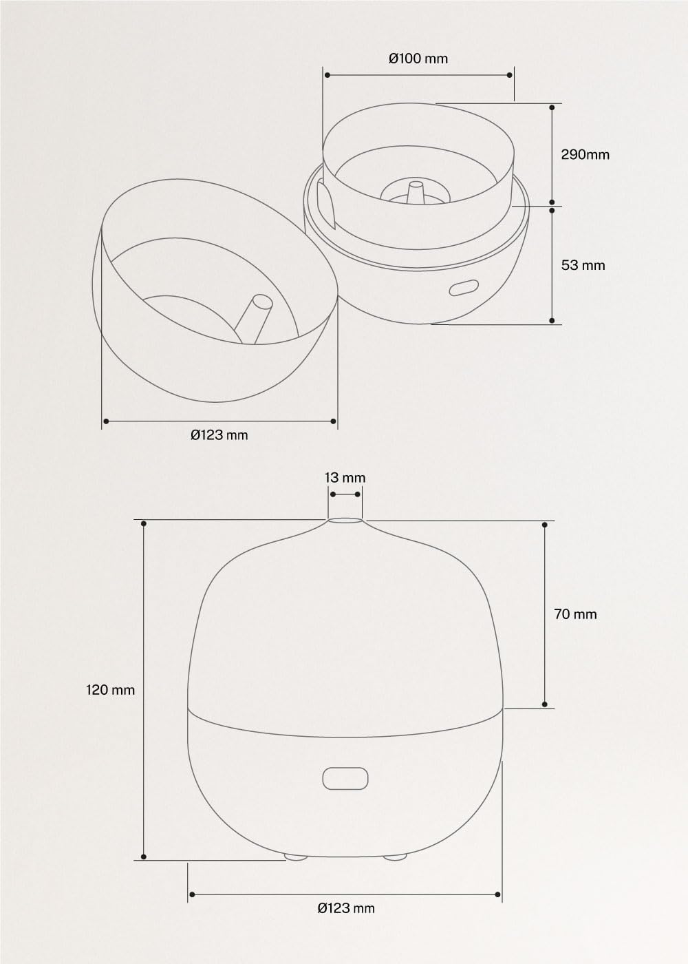 CREATE/Aroma Studio/Aroma-Diffuser und Luftbefeuchter, Emittierender Kaltdampf, mit befeuchtenden un