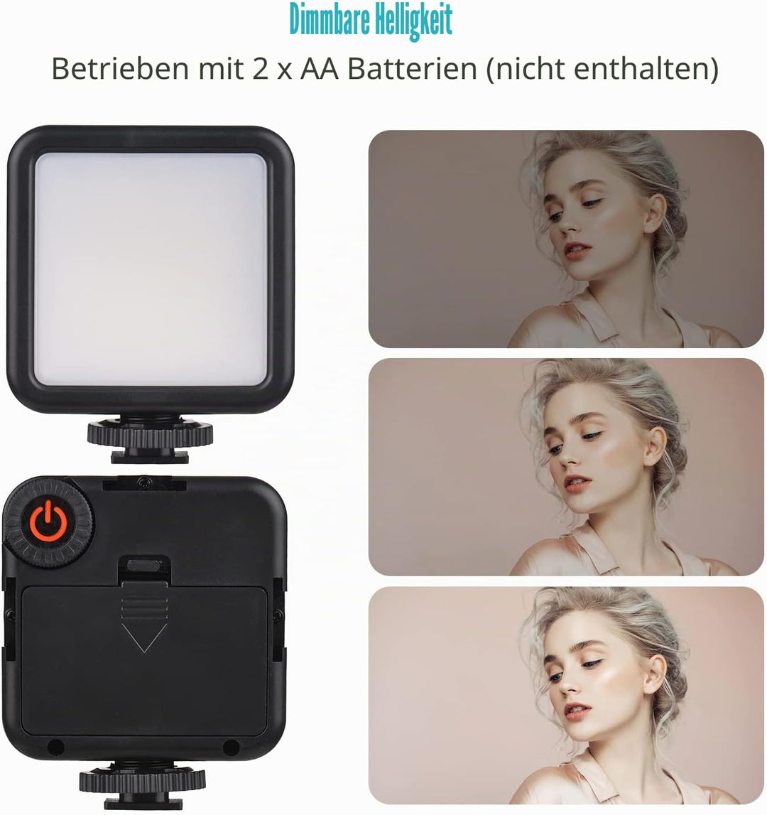 Andoer Smartphone Vlog Kit Mini LED Videoleuchte + Nierenmikrofon + Ausziehbarer Telefonclip + Stati