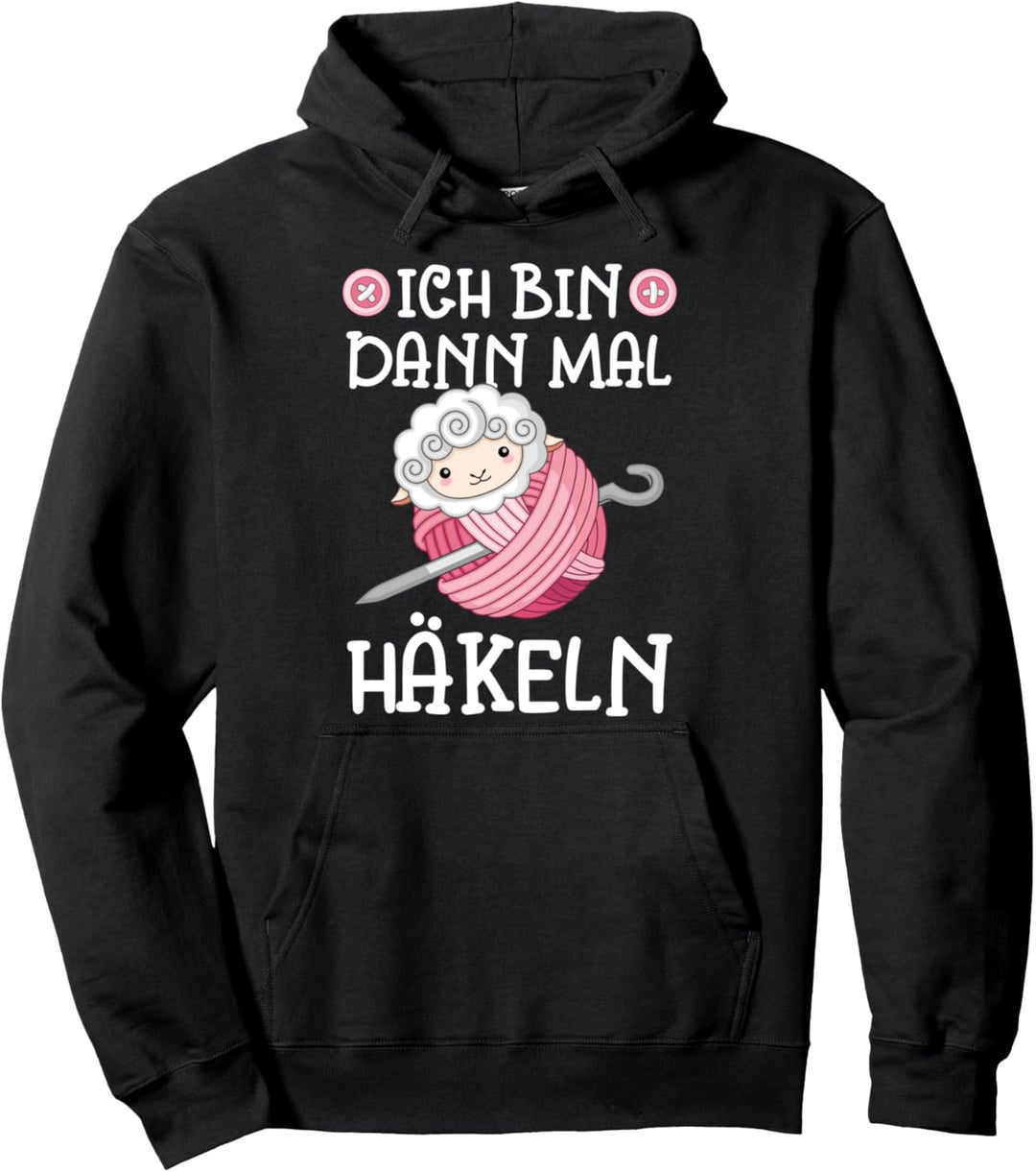 Häkeln Stricken Spruch Wolle Nadel Damen Frauen Pullover Hoodie