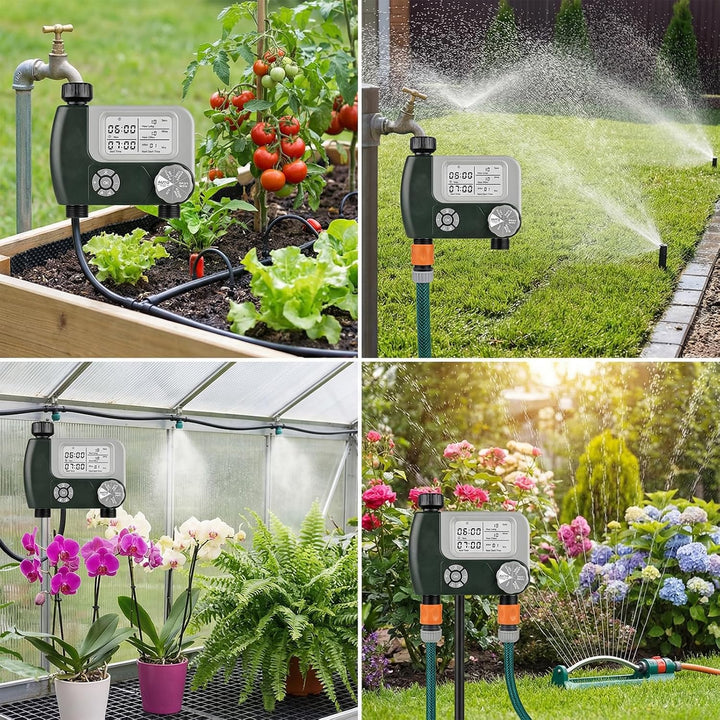 Bewässerungscomputer mit Display, Garten Bewässerungsuhr mit Schleifenprogrammierung/Automatischem/M