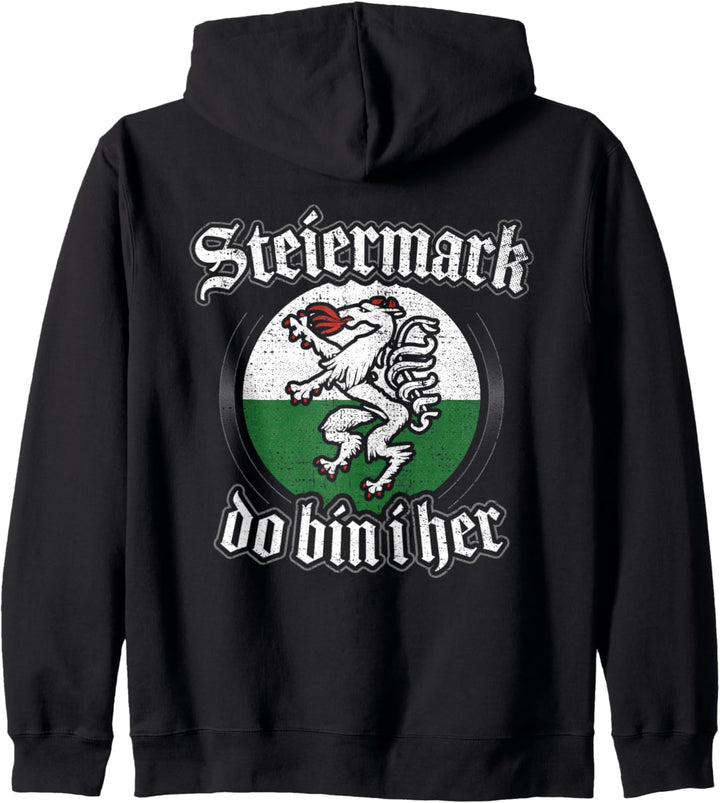 Steiermark Do Bin I Her Steirische Flagge Steirischer Spruch Kapuzenjacke