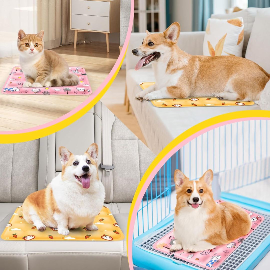 Kühlmatte Hund Katze 2 Stück Kühlmatte für Hunde 40 x 50cm Hundekühlmatte Selbstkühlend Waschbar Hun