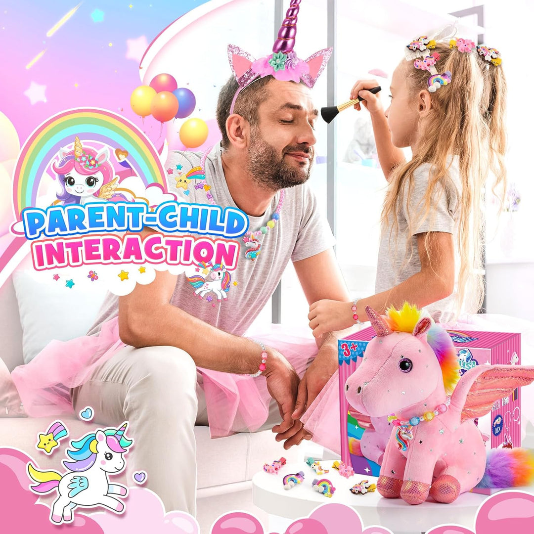Einhorn Geschenke für Mädchen, Einhorn Spielzeug ab 4 5 6 7 8 Jahre Mädchen Kuscheltier Geschenke (R