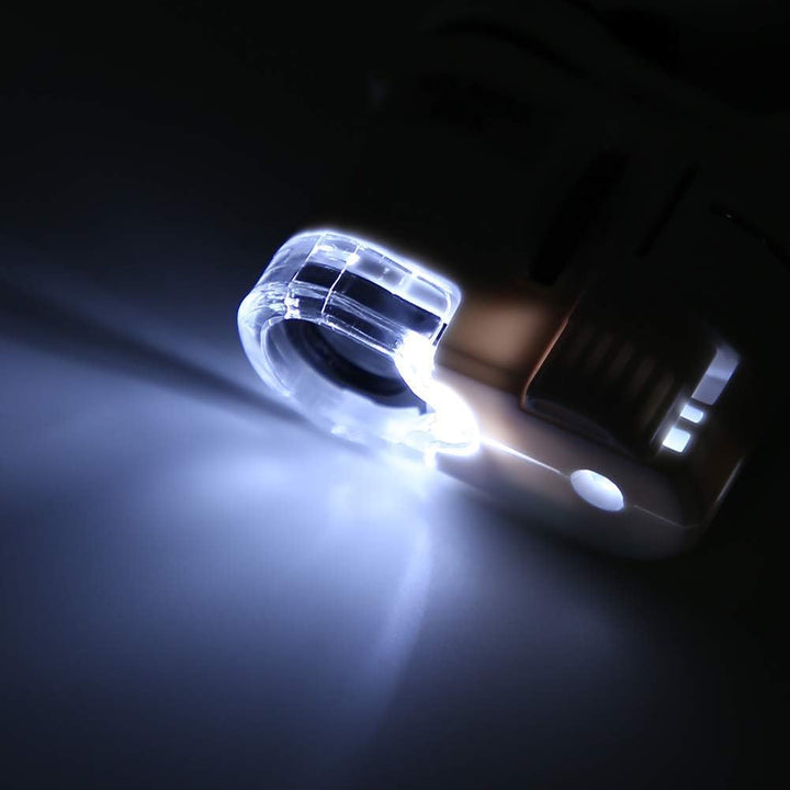 Mini Mikroskop, 9595W 60X Lupe LED UV Licht Mini Handy Clip Mikroskop, 2 Lampe Perle Universal Handy