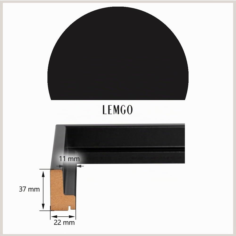 Bildershop-24 Schattenfugenrahmen Lemgo für Keilrahmenbilder und Leinwände 20x30cm Schwarz matt
