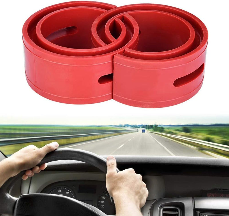 Automotive Spring Buffer Kleber, 2PCS Red Car Shock Absorber Buffer Spring Bumper Cushion Typ D für