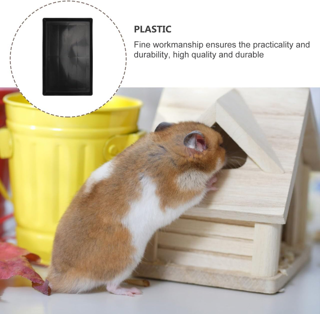 TOYANDONA Plastik Haustierkäfig Bodenwanne Schwarz Auslaufsichere Geruchsresistente Reinigungsschale