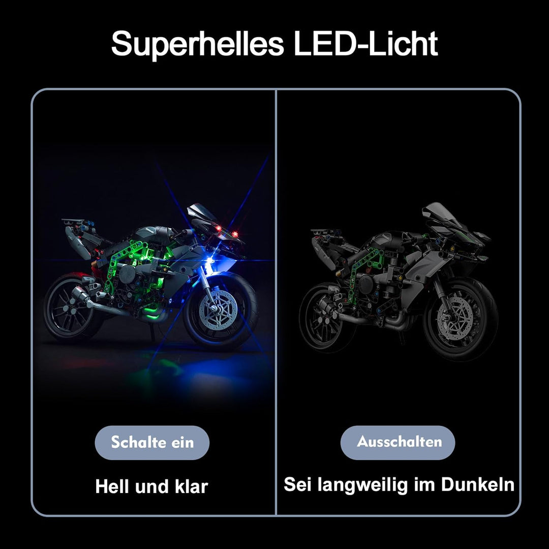 Led Licht Set für Lego Technic Kawasaki Ninja H2R Motorrad (Kein Lego), Dekorationsbeleuchtungsset f