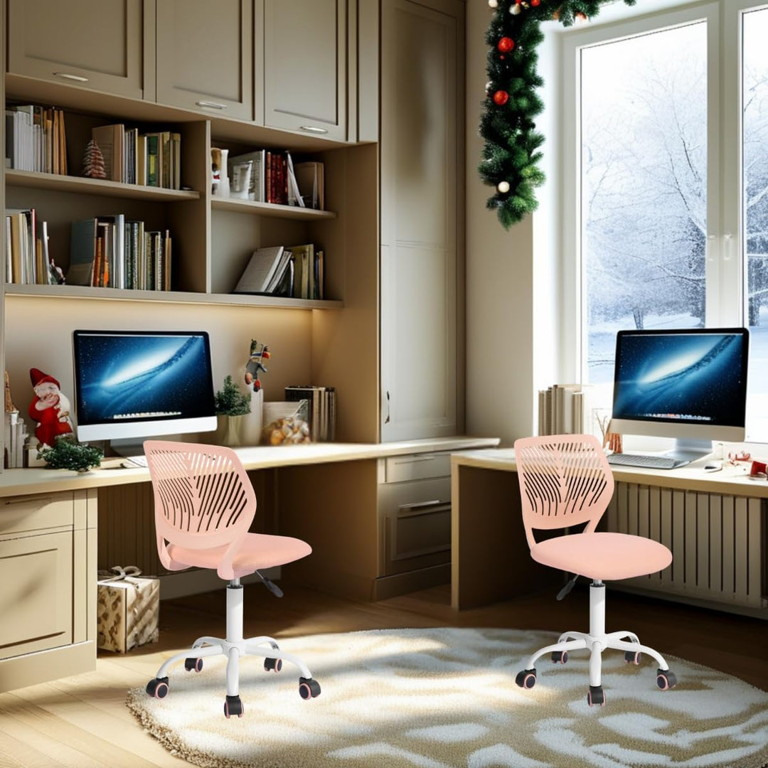 FurnitureR 2X Höhenverstellbarer Drehstuhl - Ergonomischer Schreibtischstuhl für Kinder/Jugendliche,