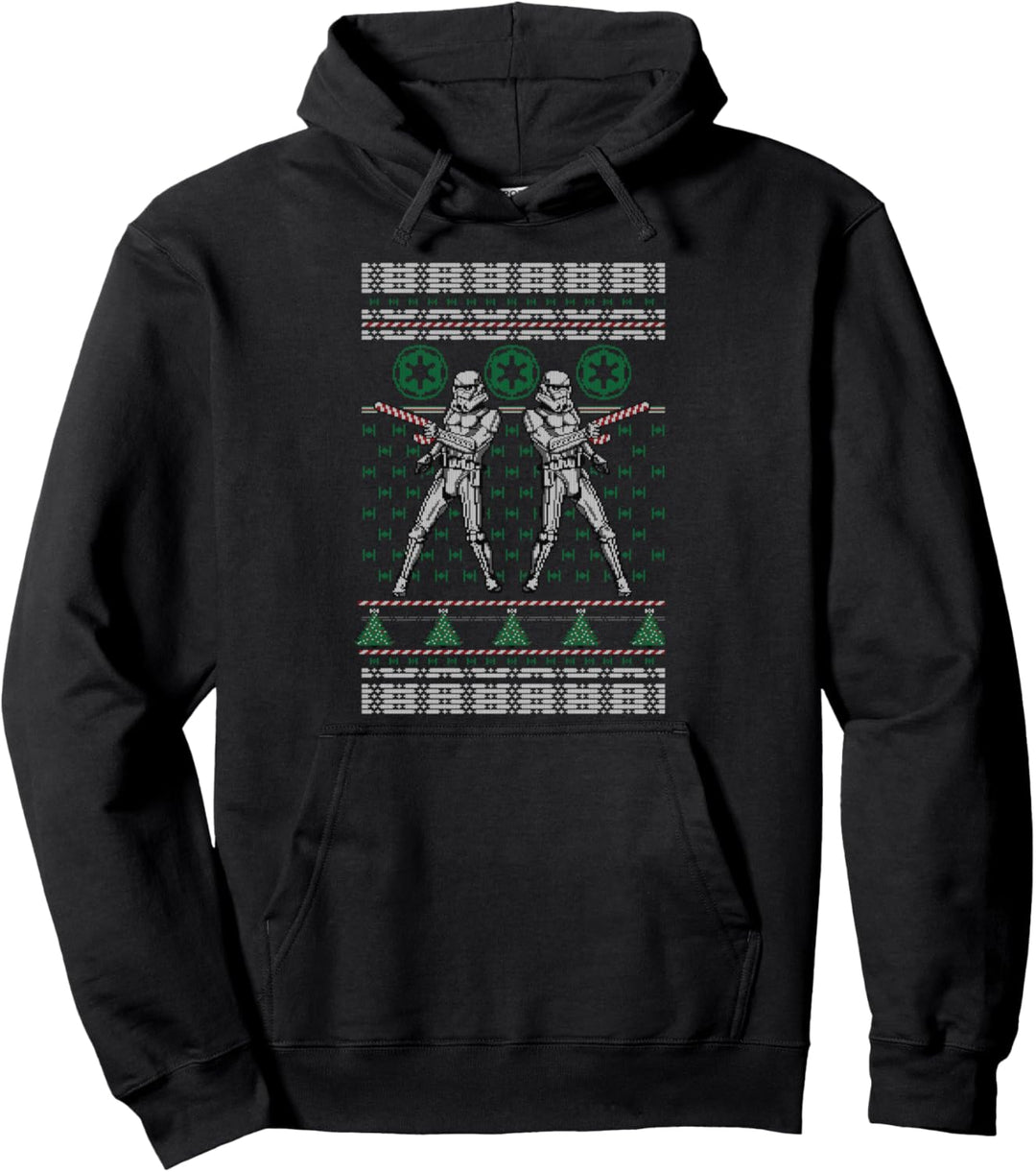 Star Wars Troopers With Candy Cane Blasters Holiday Poster Pullover Hoodie