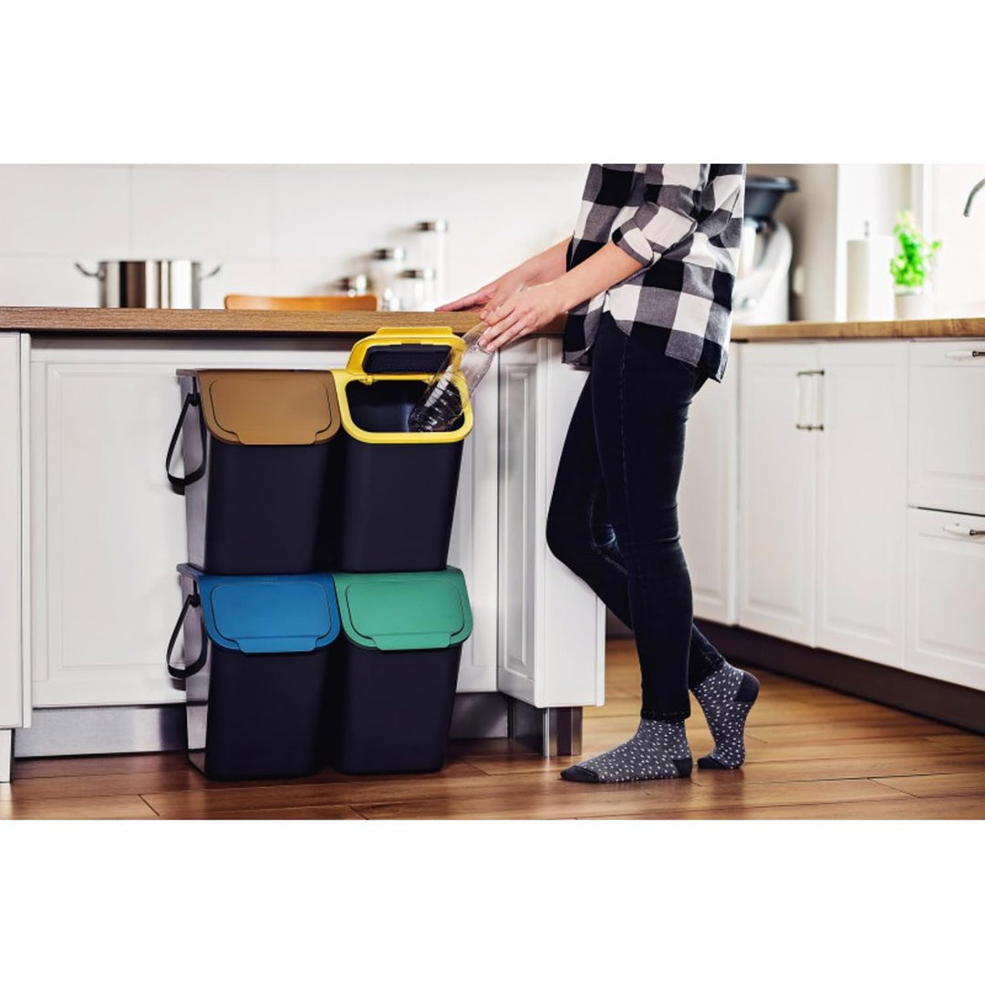Practic Satz Sortierbehälter 4x25 l Bini Praktisches Behälterset, Polypropylen, zum Trennen, mit far