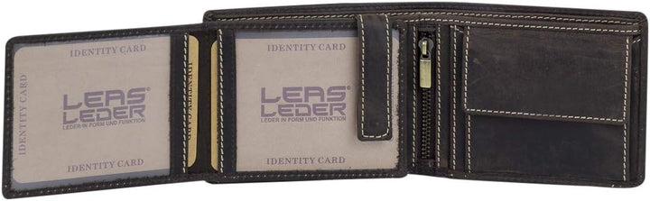 LEAS Scheintasche Geldbörse natur im Querformat Echt-Leder, braun Vintage-Collection